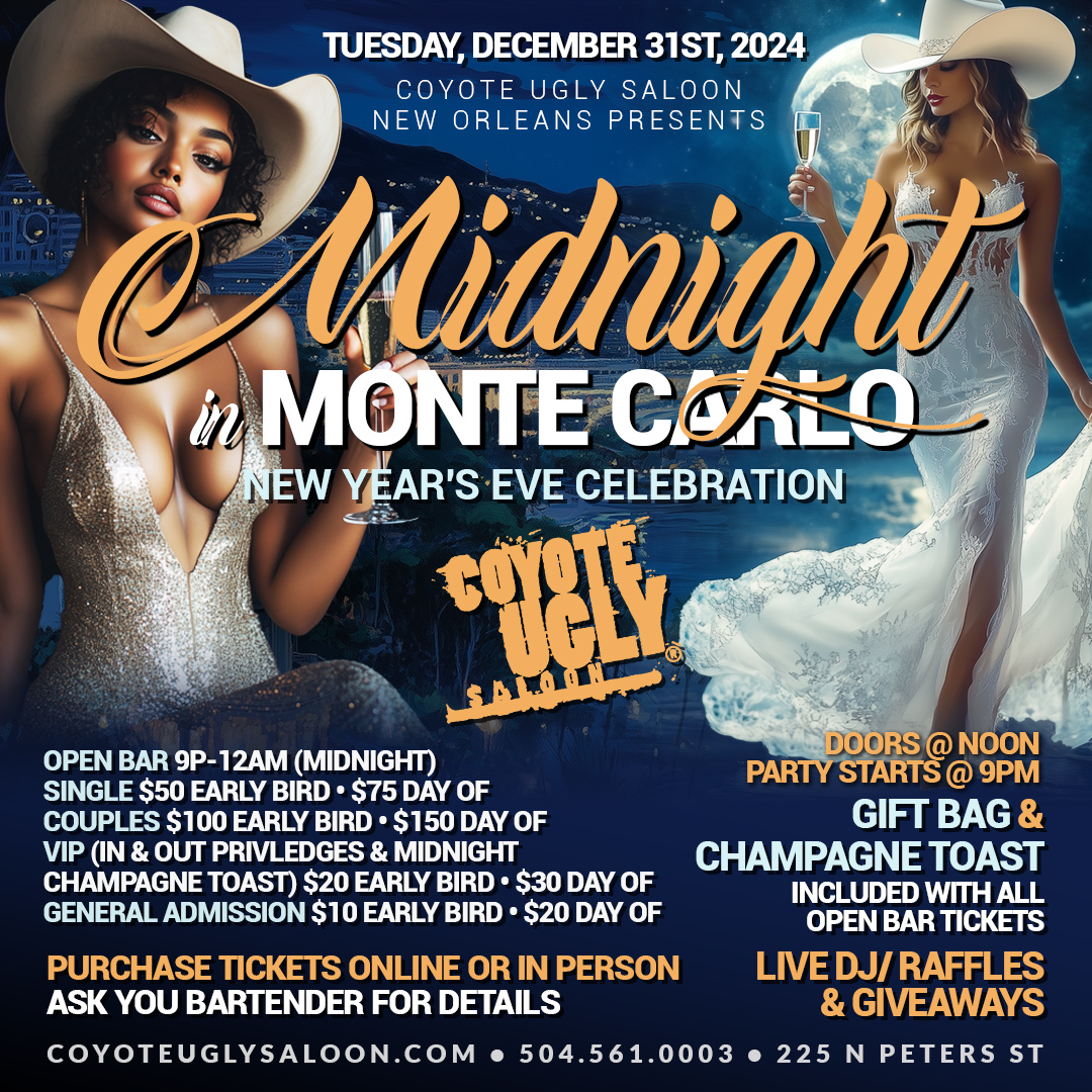 New Orleans: New Year’s Eve – Midnight in Monte Carlo: December 31, 2024