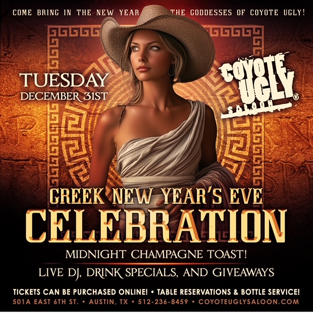 Austin: New Year’s Eve – Greek Goddesses: December 31, 2024