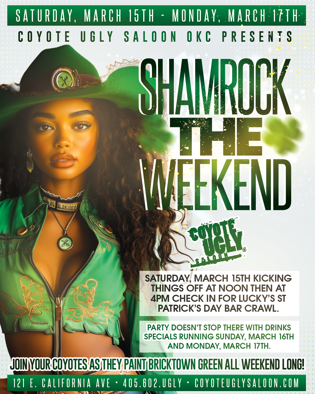 Oklahoma City: St. Patrick’s Day – Shamrock the Weekend: March 15, 2025